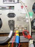 Connection of the current wiring at the rear panel of the power supply.